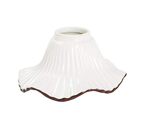 Paralume bianco in ceramica con decorazione