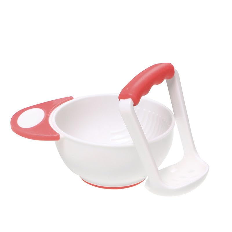 Adore Bravo! Baby Food Grinding Cum Feeding Bowl, Portable Baby Food Masher & Serving Bowl for Baby weaning Food Preparation (Red)-image-34
