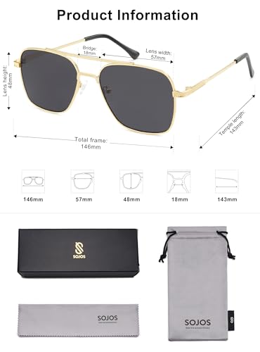 SOJOS Aviator Sunglasses for Men WomensTrendy Designer Shades SJ1232