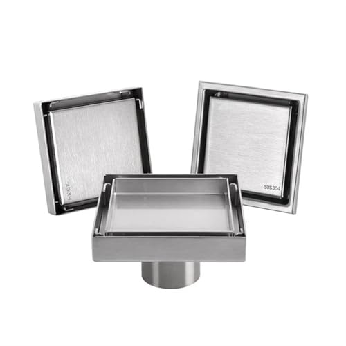 Drain de douche anti stagnation avec grille de vidange carrée 11CM