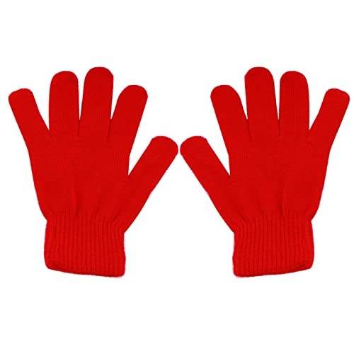 Fiauli Gants absorbant la transpiration chaud unisexe complet doigt chaud moufles rouges Cover