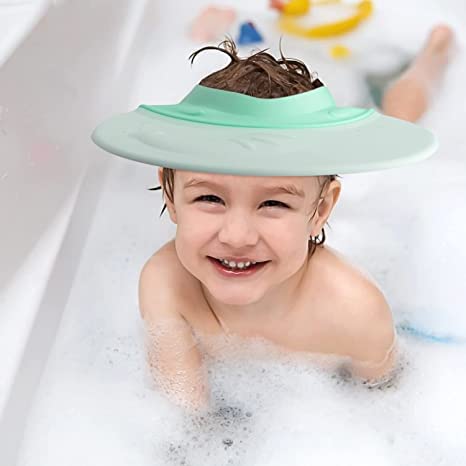 Miniatura 6 de Gorro de ducha para bebé, visera de baño ajustable de silicona para niños, evita el agua en los ojos, orejas y nariz