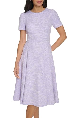 calvin klein a line dress Women's Short Sleeve Round Neck Tweed A-line Dress, Regal/Cream, 4 at Amazon Women's Clothing store on styling ensure easy Size:5y Preorder NewOnSale Reformation Rou Knit Midi