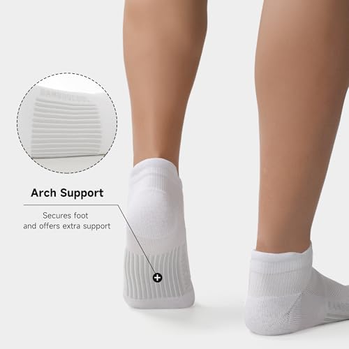Image of BAMBOO COOL Men's Ankle Socks Moisture Wicking Breathable Odor Control Athletic Cushioned Running Socks Arch Support 8 Pack