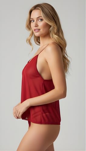 Image of Xs and Os Women's Polyester Spandex Solid Midi Babydoll Lingerie