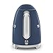 SMEG 50's Retro Style Electric Water Kettle with Automatic Shutoff, Removable Base, and Water Indicator, KLF03NBUS, Navy Blue