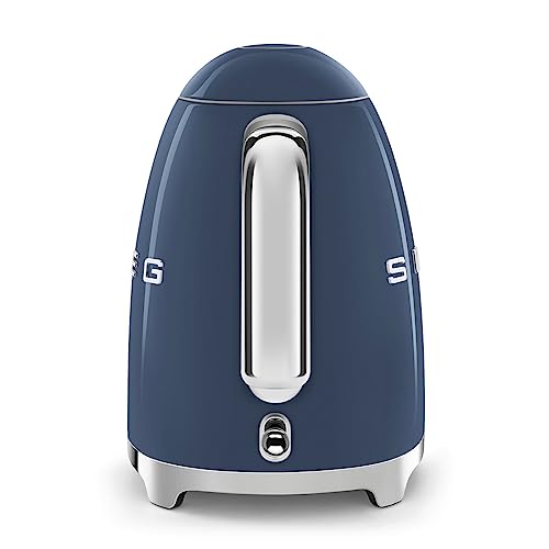 Image of SMEG KLF03 Electric Kettle 1.7L (7 Cup), Retro Hot Water Boiler for Tea & Coffee, Fast Boiling, Auto Shut-Off, Soft Open Lid, 360 Swivel Base Countertop Kettle - Navy Blue