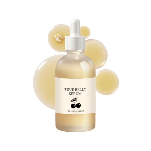 BlueBouff True Belly Serum with Cherry Extract, Pregnancy-Safe Skin Care Belly Oil for Stretch...