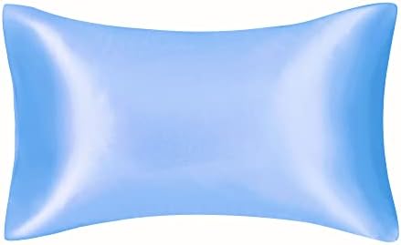 FLCA 100% Mulberry Silk 19 Momme Charmeuse Silk Pillowcase Both Sides Silk Hypoallergenic Pillow Shams Cover for Skin Health with Hidden Zipper 1pc 50 x 75 cm (Silver, Standard(50x75cm))