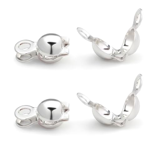 Lista de Accesorios de fabricación de abalorios los más solicitados. 41 100 piezas de cuentas de crimpado de plata 925 para fabricación de joyas - 4mm de cubiertas de cuentas de crimpado, cubiertas de nudo para fabricación de joyas, cubiertas de nudo...