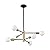 KAISITE Modern Sputnik Chandelier - 6 Light Chandelier with Height Adjustment, Black and Gold Finish for Kitchen, Bedroom and Foyer