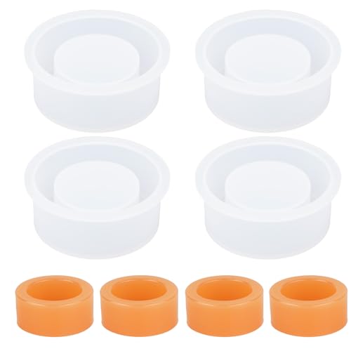 lasuroa 4 Moldes de Resina para Portavelas, Silicona para Velas Té Manualidades Decoración Bodas y Fiestas Moldes Epoxi Hacer Candelabros y Decorar Centros de Mesa