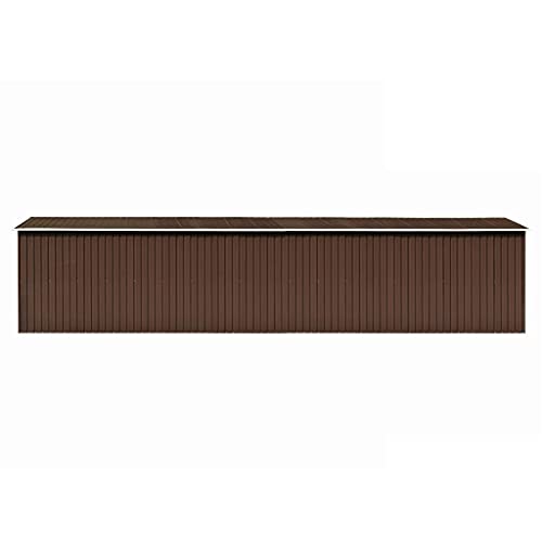 vidaXL Gerätehaus mit 4 Lüftungsschlitzen Schiebetür Geräteschuppen Schuppen Gartenhaus Gartenschuppen Braun… – Bild 5