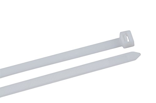 Image of Gardner Bender 46-424 Heavy-Duty Cable Tie, 24 inch, 180 lb, Electrical Wire and Cord Management, Nylon Zip Tie, 50 Pk, Natural White