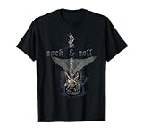 Gráfico de guitarra Rock and Roll con una guitarra eléctrica y las palabras 