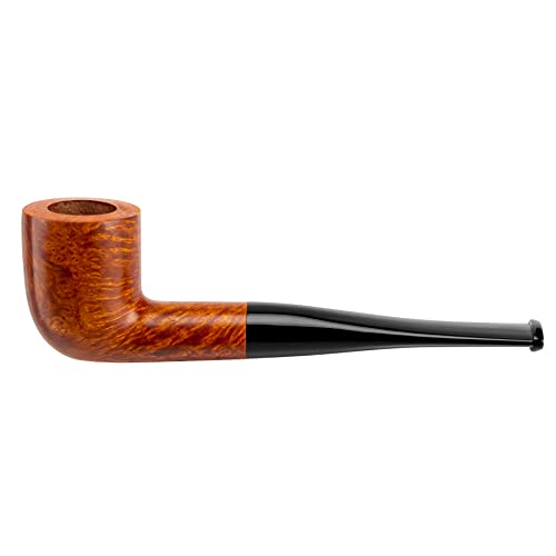 SPIPER smooth Briar Zulu Tobacco Straight pipe, 100% Quality Handmade pipe with smooth Acrylic Stem, Beginner Pipe, Great Gift for Father,friends.(Brown)
