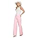 LOVER BRAND FASHION Women's High - Waisted Super Stretch Faux Leather Wide - Leg Pants Multiple Colors for Trendy Looks (US, Alpha, Medium, Regular, Regular, Light Pink)