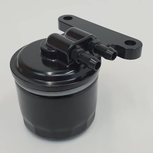 Kit de reubicación universal de filtro de aceite remoto negro satinado con montaje y filtro personalizados para motores Harley Big Twin Panhead,