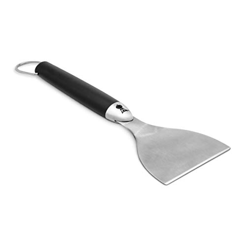 Weber Grillplatten-Schaber, aus Edelstahl, entfernt Fett & Schnutz effektiv, ideal zur Reinigung von Grillplatten/Planchas, rutschfester Komfortgriff, spühlmaschinenfest - Silber (6207)