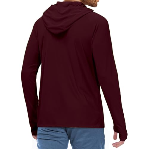 Mens Workout Shirt UPF 50+ Fishing Shirts Long Sleeve UV Sun Protection Hoodie Hiking Running Swim Athletic Shirt2