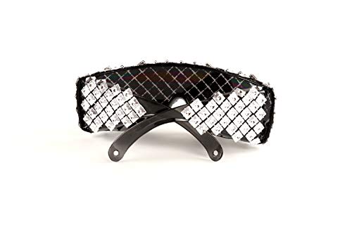 Diamond Shinning Effect- Punk Rocker Large Shield Spike Fashion Novelty Party Dance Sunglasses3