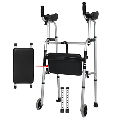 Andador con ruedas for personas discapacitadas asiento plegable ayuda for caminar for mayores altura ajustable aluminio ligero anhelo