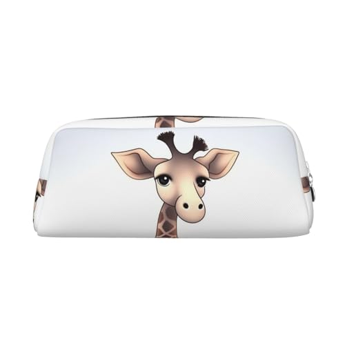 BSCKKDMN レザー 筆箱 かわいい ジッパー ペンシルポーチ ペンバッグ 多機能 旅行 メイク コスメバッグ かわいい キリン キーポーチ 女性 男性 仕事 オフィス