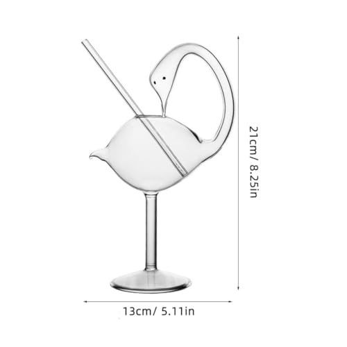 Copas de cóctel con forma de cisne de 178ml vidrio transparente tridimensional pack de 2 3