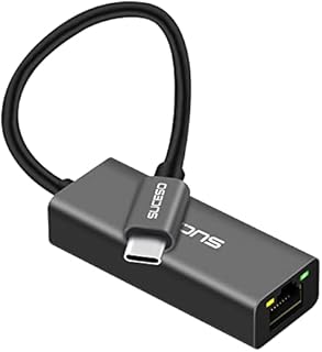 SUCESO USB C to Ethernet Adapter Thunderbolt 3/Type-C to RJ45 Gigabit 1000 Mbps Ethernet LAN Network Adapter Compatible with MacBook Pro/Air, Switch, Surface Pro, iPad Pro, PS5, XPS15/13, Samsung Tabs