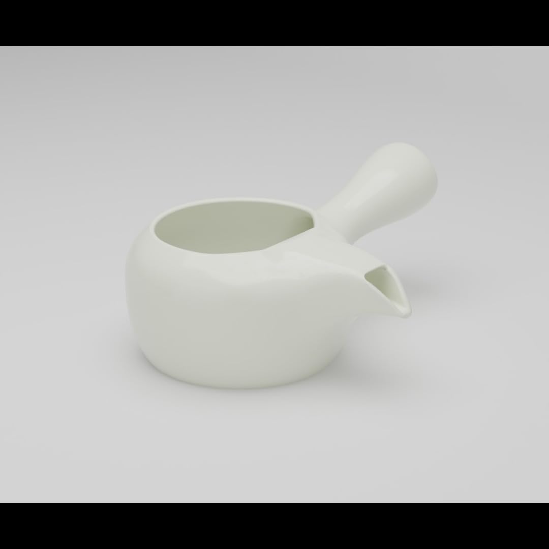 Japonaise Théière avec passoire à thé 350 ml – Kyusu ouverte en Toko Nom, mitigeur de Théière – Tea Instructor – Théière Idéal pour novices le Japon/Théière Buveurs ainsi que pour les Experts (Blanc