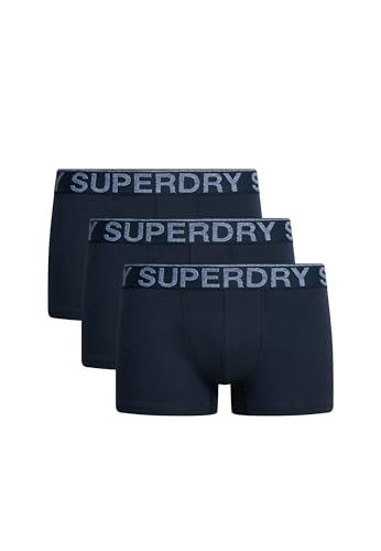 Superdry Herren Hipster aus Bio-Baumwolle im 3er-Pack Finster Marineblau S