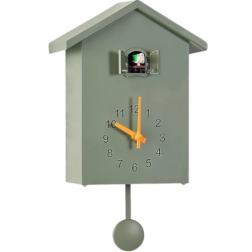 Image of Yeqqzq Cuckoo Clock, Cuckoo Wall Clock with Bird Voices,Design Clock Pendulum with Timed Alarm Clock, Wall Art Home Living Room Kitchen Office Decoration