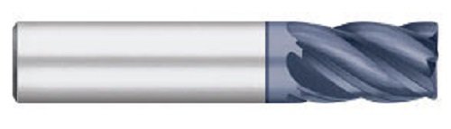 Titan TC25986 Solid Carbide VI-Pro Variable Index End Mill, Stub Length, 5 Flute, Corner Radius, ALCRO-Max Coated, 1/4