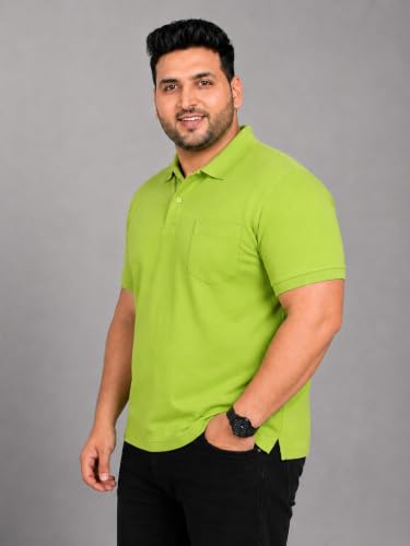 Image of INKKR Plus Size Solid Men's Polo Neck T-Shirt