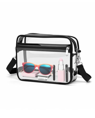 Christmas Gift for Women,Stadium-Approved Clear Bag for Women Gift,Transparent PVC See Through Shoulder Bag with Removable Strap for Concerts, Gameday, and Stadium