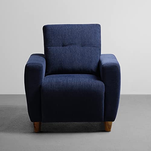 Image of Sleepyhead Yolo Designed by Duroflex - 1 Seater Sofa |Premium Fabric, Plush 3 Layer Cushioning |Modern Buttonless Tufted & Anti-Sag Comfort |Stylish & Durable |3 Years Warranty - Berry Blue