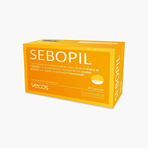 Vitaminas Para El Cabello - Sebopil - 60 Cápsulas - Contribuye Al Mantenimiento Normal De La Piel Y El Cabello - Efecto Antioxidante - Complemento Alimenticio