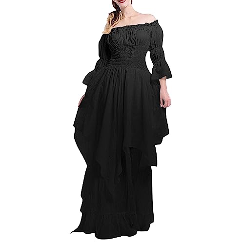 Vestido pirata mujer con cintura elástica que estiliza la figura en fiestas medievales