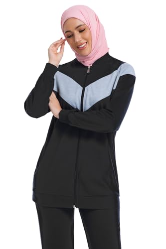 Modest Women's Workout Sets - Long Sleeve Tops & Loose Fit Athletic Pants 2 Piece Outfits for Muslim Ladies2