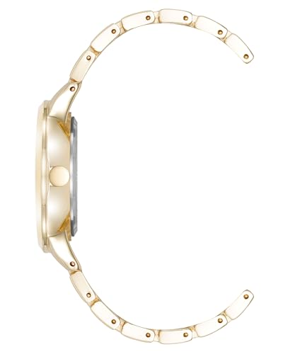 Image of Nine West Women's Bracelet Watch, Analog Display, Gold-Tone Metal Band, Limited Movement, Mineral Crystal Lens