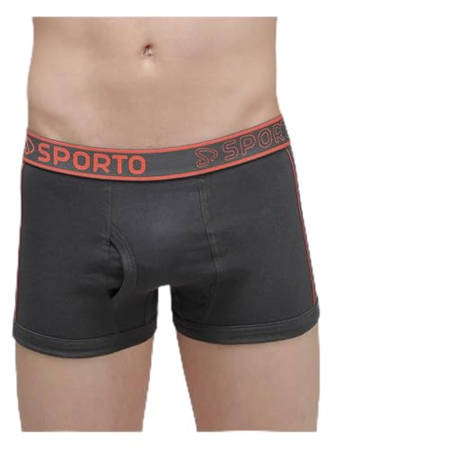 Image of sporto Men's Mid-Rise Super Soft & Comfortable Solid Cotton Square Trunks with No-Fold & No-Pinch Elastic Waistband (Combo Pack)