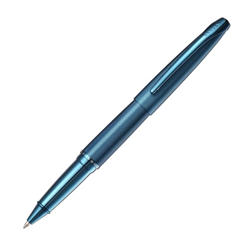 Image of Cross ATX Luxury Sandblasted Dark Blue Rollerball Pen Featuring Polished Dark Blue PVD Trim - Medium Point, Smooth Writing, Premium Gift Box