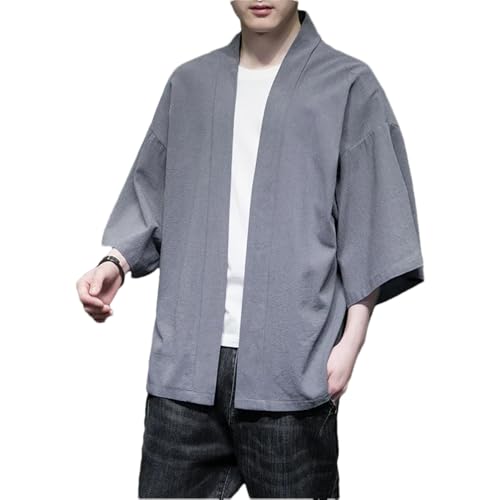 Bollrllr 2024 Men's Cardigan Kimono Asian Traditional Clothing Streetwear Summer Loose Yukata