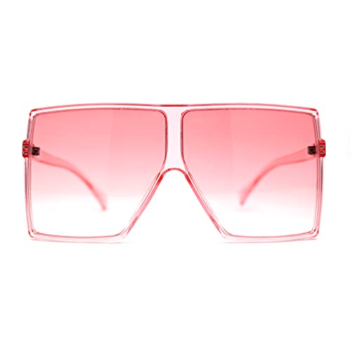 SA106 Pop Color Oceanic 80s Squared Rectangular Thin Plastic Oversize Sunglasses