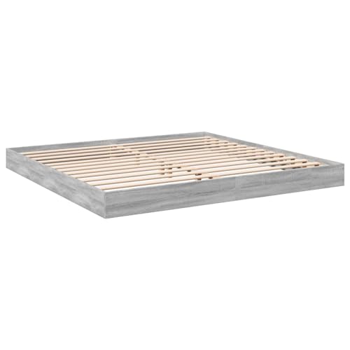 vidaXL Estructura de Cama Madera de ingeniería Gris Sonoma 180x200 cm, Muebles de Dormitorio, Camas, Cama Doble, Cama, somier, Cama de palets