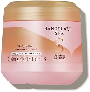 Sanctuary Spa Lily & Rose Body Butter for Women, No Mineral Oil, Cruelty Free & Vegan Shea Body Moisturiser, 300ml