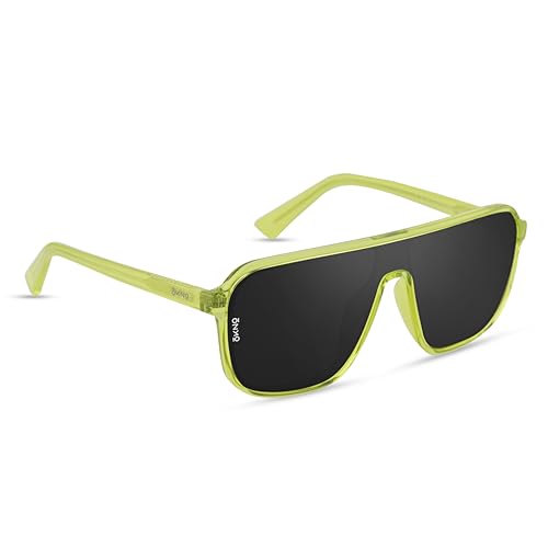 Image of Eyewearlabs OKNO | Polarized Over-Sized Unilens Rectangular Branded Stylish Sunglasses For Men & Women | 100% UV Protection Shades | Cricket Sports Cycling Driving | RYFT