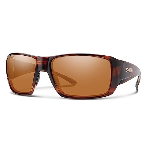 Image of SMITH Guide's Choice XL Sunglasses - Extra Large Performance Sports Active Sunglasses with Techlite Glass Lenses for Biking & More - For Men & Women - Tortoise + Polarchromic Copper Mirror Lenses