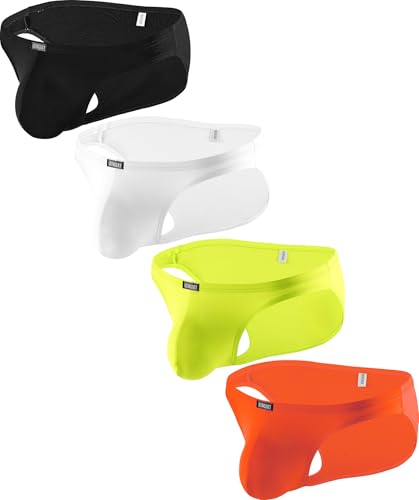 iKingsky Men's Silky Bulge Briefs Big Pouch Underwear Sexy Low Rise Stretch Under Panties for Men