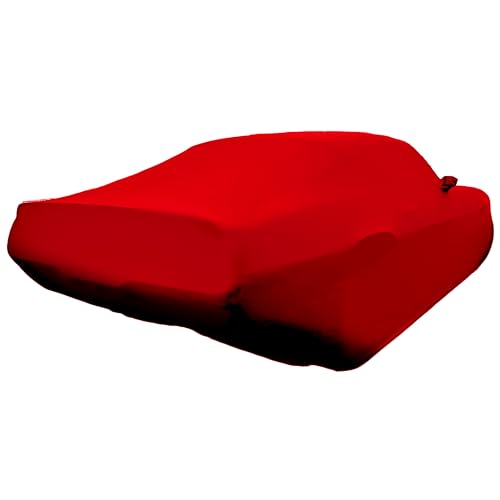 Image of SR1 USA 1967-1969 Firebird Car Cover - Custom Fit Indoor Protection Ultraguard Stretch Satin - The Ultimate High End Fit for Classic Pontiac Fire Bird (Red)